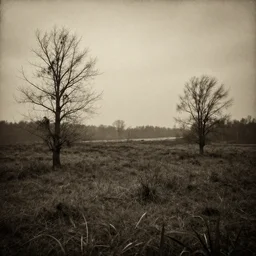 old photo of a creepy landscape