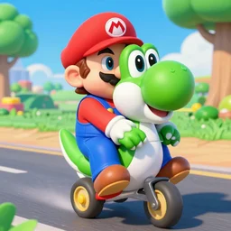danny devito riding yoshi wm from super mario brothers, hd