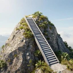 staircase to the top of the troposphere, ultra realistic, 3 d render, artstation, unreal engine 5
