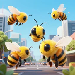 Auckland City being taken over by giant bees