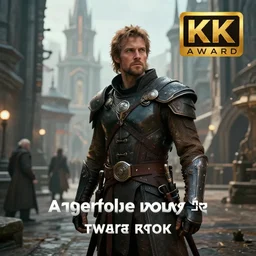 photo of a sci - fi man in a medieval city, hd, 8 k, award winning