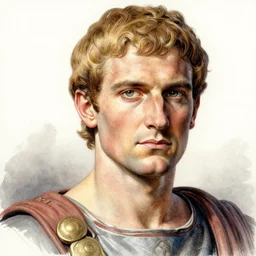 portrait, stunningly handsome Roman Antony, super fine digital watercolour and pastels, extremely high detail, digital pen and digital ink, intricate illustration, by Dorian Cleavanger, Jim Burns, Frank Frazetta, Wendy Froud, artstation, WLOP, deviantart, Pixiv