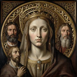 masterpiece veracious pertinence salve Reginae, masterpiece by Edgar Maxence and Ross Tran and Michael Whelan and Caravaggio artistic, intricate drawing, realistic fantasy, extremely detailed and beautiful aesthetic celtic face, establishing shot, 8k resolution, dramatic lighting,