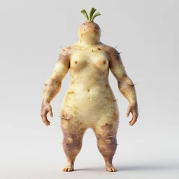 turnip humanoid, symmetrical, highly detailed, digital art, sharp focus, trending on art station, anime art style