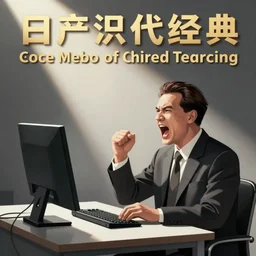 a communist yelling at a computer, political cartoon
