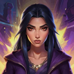 head-on symmetrical centered painted portrait, Maya Ali as a mage, matte painting Arcane DOTA pixar, maya engine on stylized background splash comics global illumination lighting artstation, by RHADS, Lois van baarle, ilya kuvshinov, rossdraws