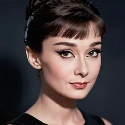korean audrey hepburn, detailed cyberpunk synthwave portrait by tim doyle