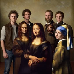 a modern family portrait, dmitry spiros, leonardo da vinci, jacques - louis david, johannes vermeer, 8 k, wide angle, trending on artstation,