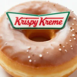 macro shot of a krispy kreme dounut t