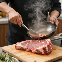 man cooking, human meat