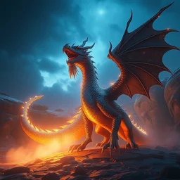 high fantasy dragon shiny, photography, unreal engine, trending on artstation, photorealistic, octane, trending on deviantart, backlit, hdr