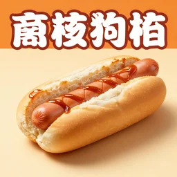 “ product shot of a hotdog with six buns in one with one sausage for each bread ” food photography, commercial photography, ad