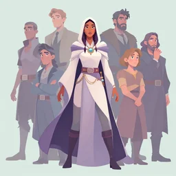 dynamic asymmetrical medium shot cell - shaded portrait maya ali as sorcerer, gloomhaven, pastel colours, octane render, unreal engine, matte painting concept art, fanart artstation by thomas blackshear and jesper ejsing and rhads and lois van baarle and ilya kuvshinov and rossdraws