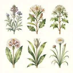 magical and medicinal plants from venus, illustrated from nature. highly detailed botanical field sketches