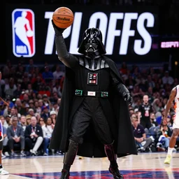 ESPN still of Darth Vader playing in the nba playoffs live on espn, 4k
