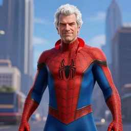 screenshot of colonel sanders as spider man from marvel's spider - man, ps 5, rts, 4 k, unreal engine 5