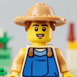 high detailed portrait of a lego farmer