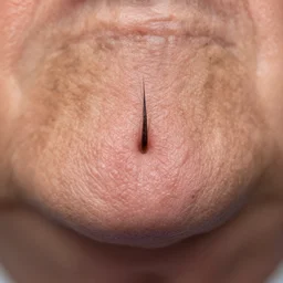 macro photography of donald trump as an ingrown hair