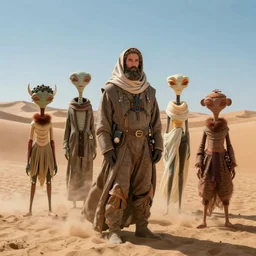 dune 2021 by Denis Villeneuve but the Fremen are redesigned to be imaginative creative aliens by moebius, Jean Giraud, cinematic, 4k