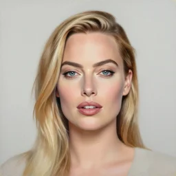portrait painting of margot robbie by jeremy mann, only one head single portrait