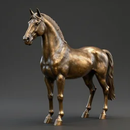 Horse bronze figure, unreal engine, highly detailed