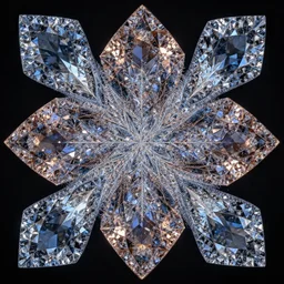 fractal diamonds, asymmetrical amalgamation, 8k, HD, hi-fructose, hi-exposure, hyper realistic, inverted color scheme