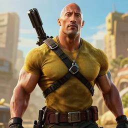 Dwayne Johnson in borderlands 2 very detailed 4K quality super realistic