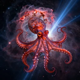 astrophotography bright stark octopus nebula supernova light beams