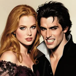 rafeal albuquerque comic art, tintoretto : : gorgeous vampire amy adams : : sharp teeth, open mouth sneer : : symmetrical face, symmetrical eyes : : gorgeous red hair : : magic lighting, low spacial lighting : :