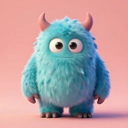 funny cute little monster by artgerm and beeple, soft lighting, solid background,