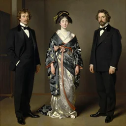 Solomon Joseph Solomon and Richard Schmid and Jeremy Lipking victorian genre painting full length portrait painting of a young beautiful woman from japan