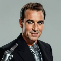 a game art portrait, Gene Kelly as the terminator, by Steve Dillon, hyperrealism