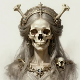stunning christian goddess of skull portrait, cross, bones skull, dirt, fantasy, intricate, elegant, highly detailed, digital painting, artstation, concept art, smooth, sharp focus, illustration, art by afshar petros and krenz cushart and artem demura