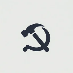 minimalist logo icon for hammer and sickle, victo ngai, kilian eng, lois van baarle, behance, beeple, artstation