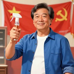 mr. clean in the style of a communist propaganda