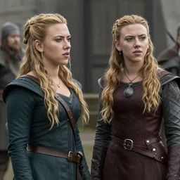 Scarlett Johansson and Katheryn Winnick in the TV series Vikings