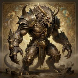 fantasy monster, full body, d & d, ultra detailed, intricate, dynamic lighting, hyperrealism, digital art, digital painting, artstation, wlop, sharp focus, illustration, art by artgerm and greg rutkowski and alphonse mucha 8 k