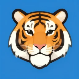 super cool tiger avatar, illustration, 2 d, flat style, flat