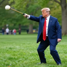 donald trump playing in the park, ultra - realistic