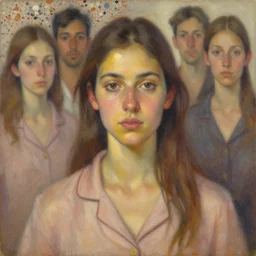 portrait in comfortable femininity, ethnic, determined face, warm glow, bathed in light, captured memory, subtle impressionism, radiosity, terrazzo, pj crook, michael garmash, livia prima, nick alm, casey baugh, mediterranean color scheme, oil on canvas