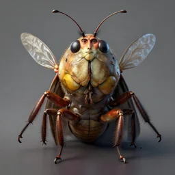 Franz Kafka as an insect, 3d scene, render, ultra realistic, zenith view, Greg Rutkowski, artstation, cgsociety, unreal engine, ray tracing, detailed illustration, hd, 4k, digital art, overdetailed art, concept art, complementing colors, Trending on artstation, deviantart