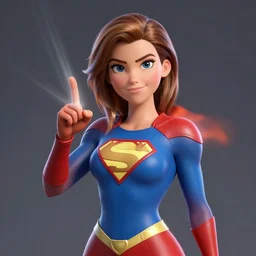 female superhero with sausage fingers digital art realistic raytracing light rays