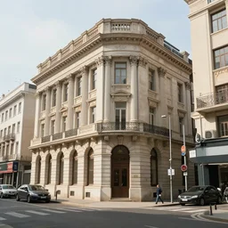 generic city from street level built in exclusively neo - classical style - n 9
