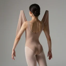 sia furler wearing a skin colored leotard artistic photoshoot from behind