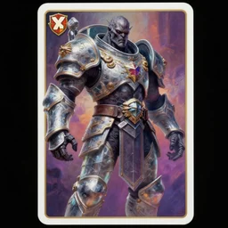 elegant hyper realistic intrincated concept art full body portrait painting, trading card game art, of a translucent muscular dark gritty warhammer creature, wearing a modern ornated armor, vivid color scheme, scary atmospheric lighting, in the style of cristian sauret