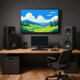 pixel art recording studio