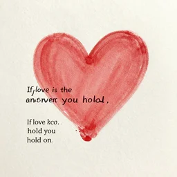 If love is the answer you hold, hold on
