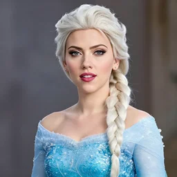 a portrait of Scarlett johansson as elsa from frozen