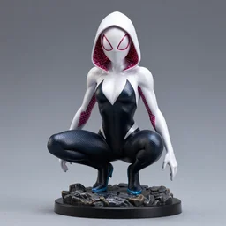 photography of a figure resin version of spider gwen