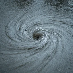 rain water swirling around like a whirlpool.